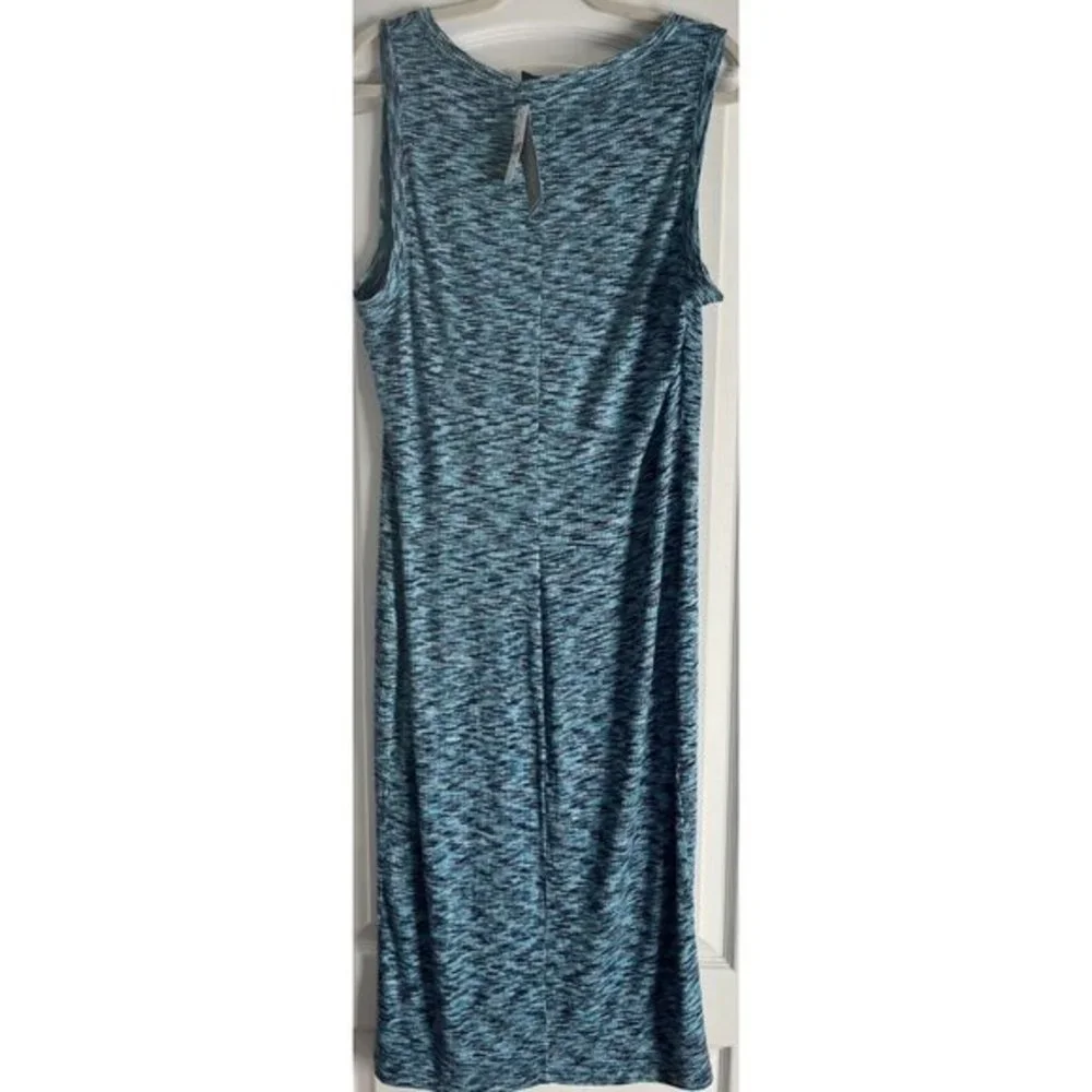 NWT lane Bryant Bodycon Blue Black Spacedye Rib Long Sleeveless Dress 18 20 Tank